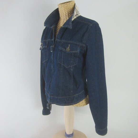 Burberry Blue Denim Bomber Jacket - Picture 10 of 14